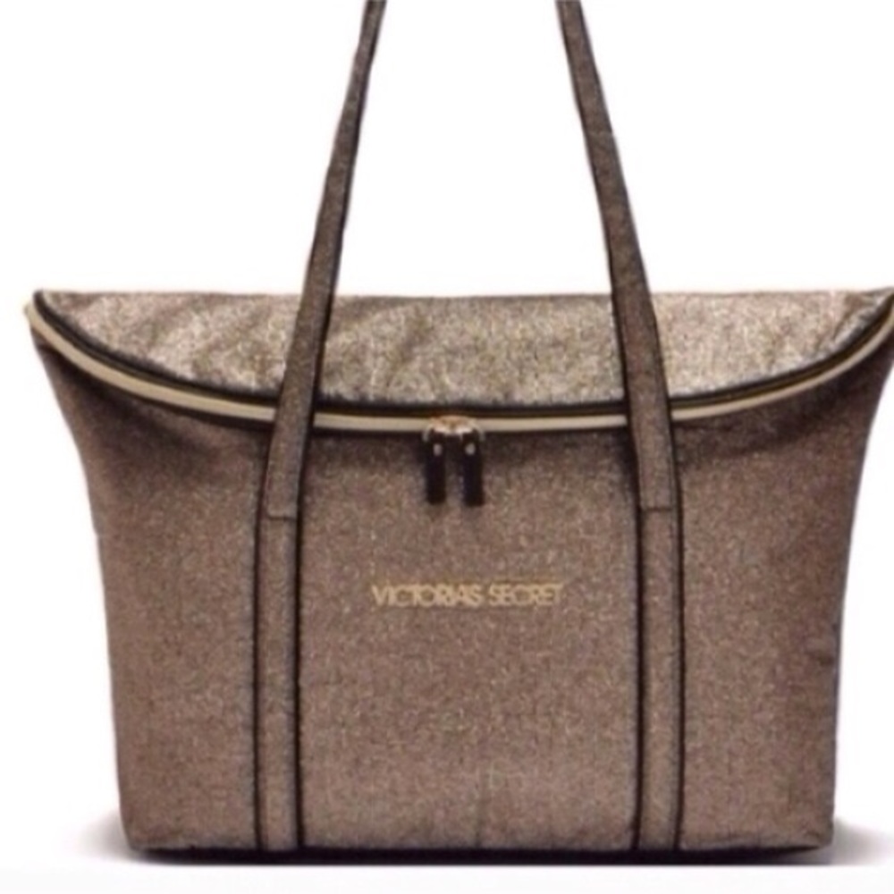(SOLD) Victoria’s Secret Glittery Gold Tote - Picture 4 of 8